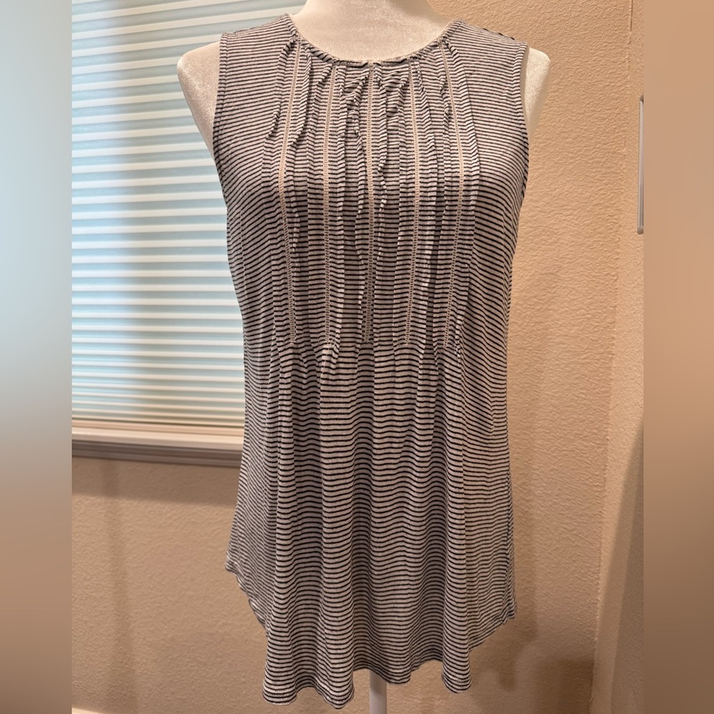Anthropologie Black and White Striped sleeveless top